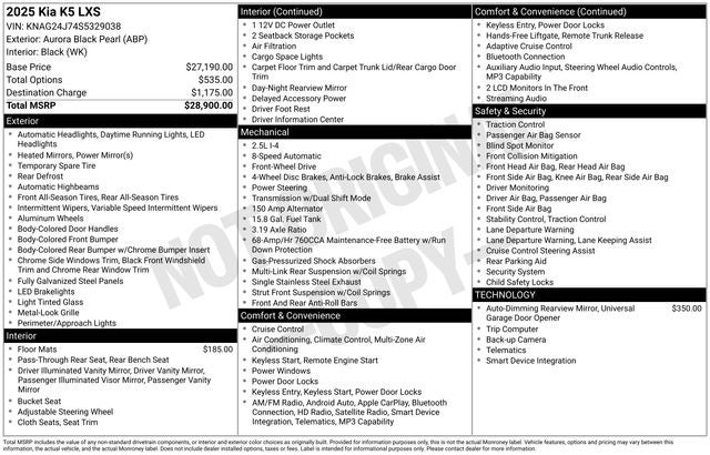 2025 Kia K5 LXS