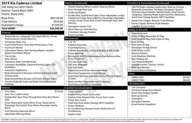 2019 Kia Cadenza Limited