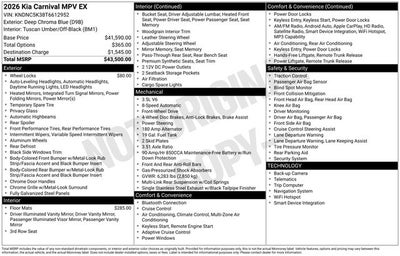 2026 Kia Carnival EX
