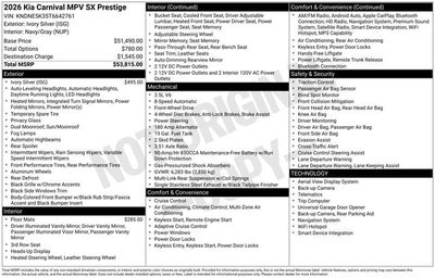 2026 Kia Carnival SX Prestige