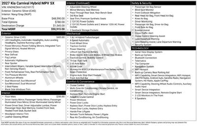 2027 Kia Carnival Hybrid SX