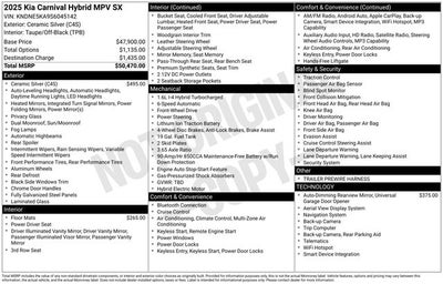 2025 Kia Carnival Hybrid SX