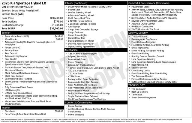 2026 Kia Sportage Hybrid LX