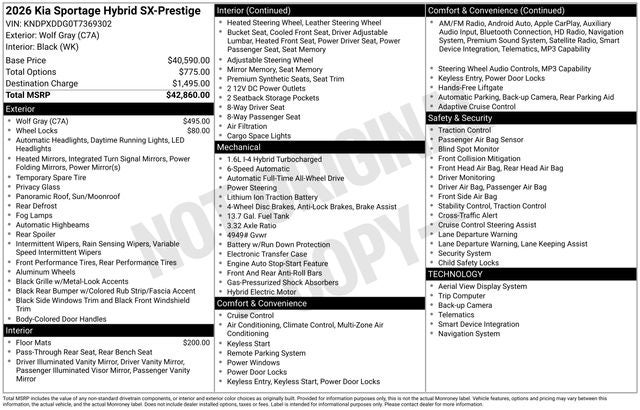 2026 Kia Sportage Hybrid SX-Prestige