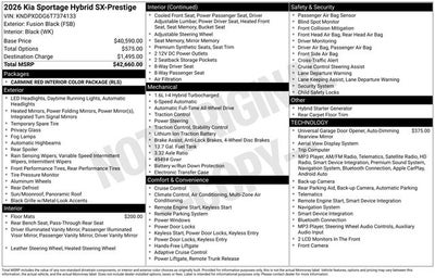 2026 Kia Sportage Hybrid SX-Prestige