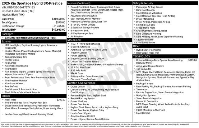 2026 Kia Sportage Hybrid SX-Prestige
