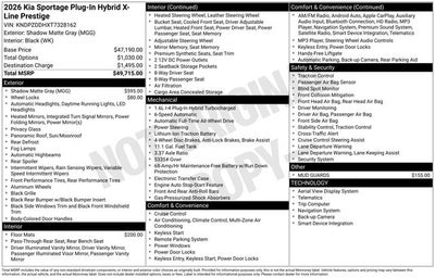 2026 Kia Sportage Plug-In Hybrid X-Line Prestige