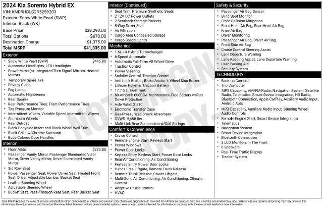 2024 Kia Sorento Hybrid EX
