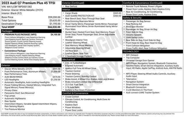 2023 Audi Q7 45 Premium Plus quattro