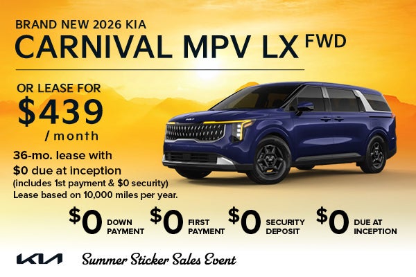 Brand-new 2026 Kia CARNIVAL MPV LX fwd