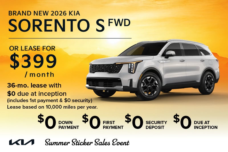 Brand-new 2026 Kia SORENTO S fwd