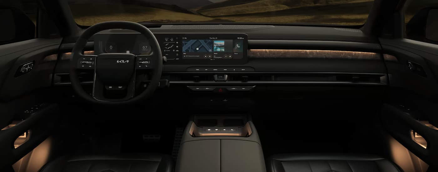 Center console and dashboard in a 2027 Kia Telluride